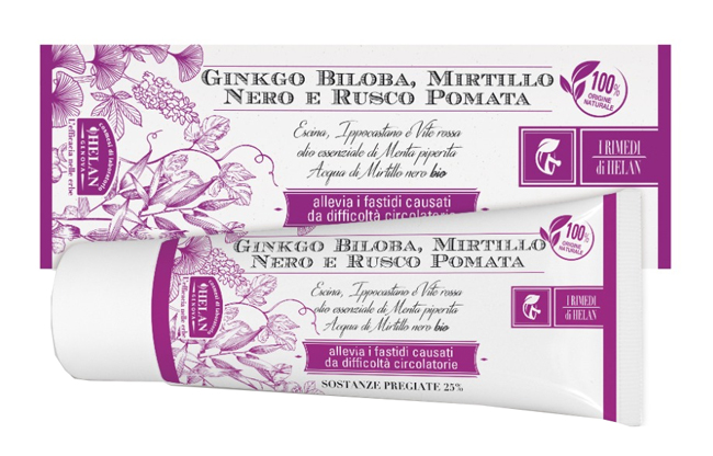 I RIMEDI DI HELAN GINKGO BILOBA MIRTILLO NERO RUSCO POMATA 75 ML - pharmaluna