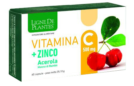 LIGNE DE PLANTES VITAMINA C 500 MG + ZINCO ACEROLA E MANNA DI BAMBU' 60 CAPSULE - pharmaluna