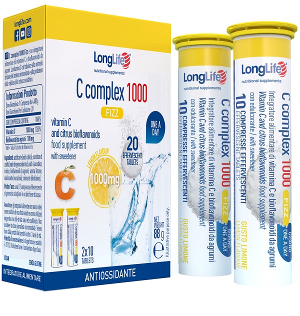 LONGLIFE C COMPLEX 1000 FIZZ 20 COMPRESSE EFFERVESCENTI - pharmaluna