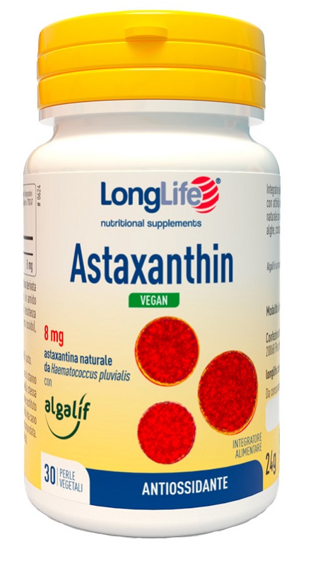 LONGLIFE ASTAXANTHIN VEGAN 30 PERLE - pharmaluna