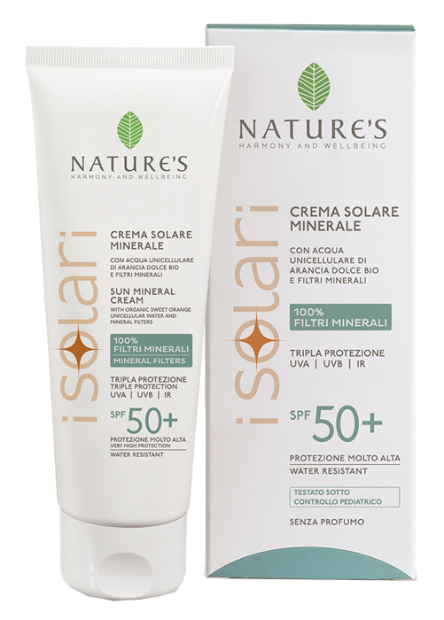 NATURE'S I SOLARI CREMA VISO CORPO MINERALE SPF50+ 100 ML - pharmaluna