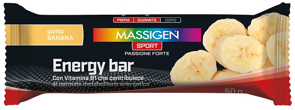 MASSIGEN SPORT ENERGY BARRETTA BANANA 50 G - pharmaluna