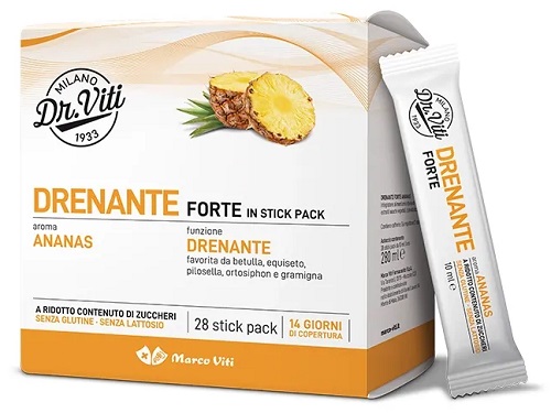 DR VITI DRENANTE FORTE ANANAS 28 STICK PACK SENZA ZUCCHERI - pharmaluna