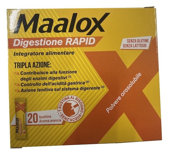 MAALOX DIGESTIONE RAPID 20 BUSTINE DA 2 G - pharmaluna