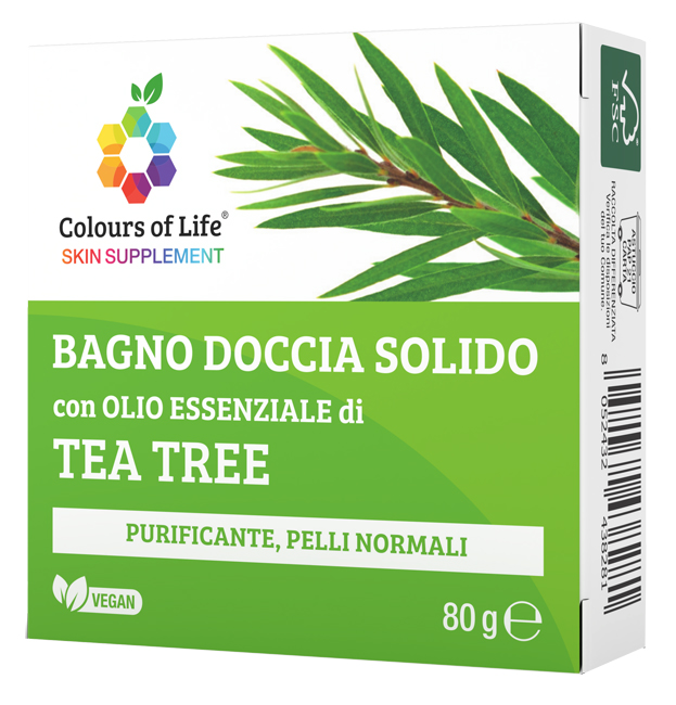 COLOURS OF LIFE TEA TREE BAGNO DOCCIA SOLIDO 80 G - pharmaluna