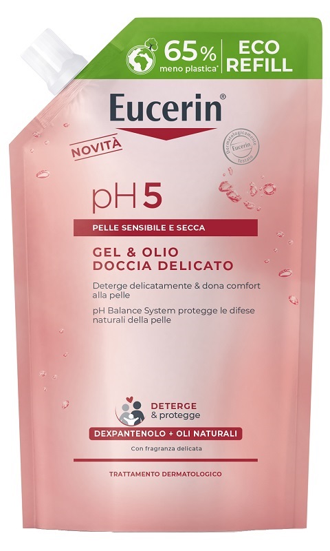 EUCERIN GEL & OLIO DOCCIA DELICATO 400 ML REFILL - pharmaluna