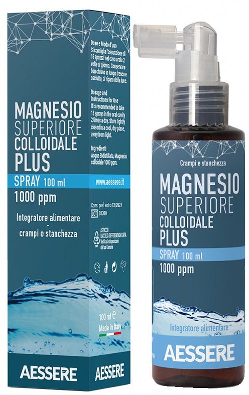 MAGNESIO SUPERIORE COLLOIDALE PLUS SPRAY 1000 PPM 100 ML - pharmaluna