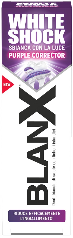 BLANX WHITE SHOCK PURPLE CORRECTOR DENTIFRICIO 75 ML - pharmaluna