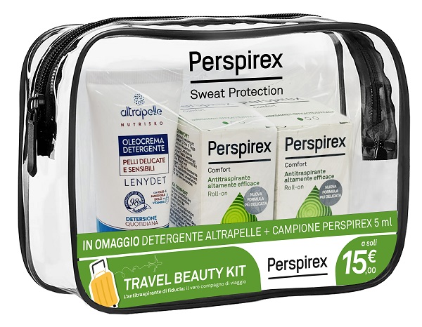 PERSPIREX ROLL ON COMFORT TRAVEL KIT 2 ROLL ON COMFORT 20 ML + 1 DETERGENTE ALTRAPELLE OMAGGIO - pharmaluna