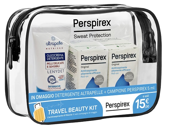 PERSPIREX ROLL ON ORIGINAL TRAVEL KIT 2 ROLL ON ORIGINAL 20 ML + 1 DETERGENTE ALTRAPELLE OMAGGIO - pharmaluna