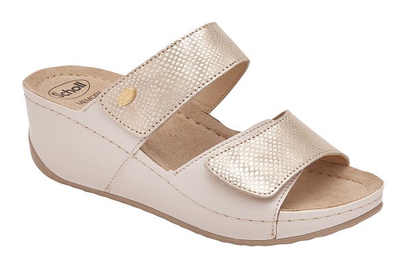 CALZATURA ABERDEEN WEDGE 2 STRAPS PRINTED SUEDE+SYNTH W CHAMPAGNE 38 - pharmaluna