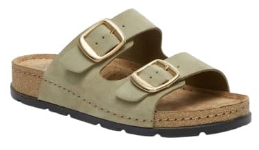 CALZATURA BORA 2 BUCKLES SUEDE W OLIVE 39 - pharmaluna