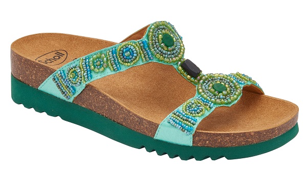 CALZATURA NEW BOGOTA' WEDGE SATIN+BEADS W EMERALD/GREEN 40 - pharmaluna