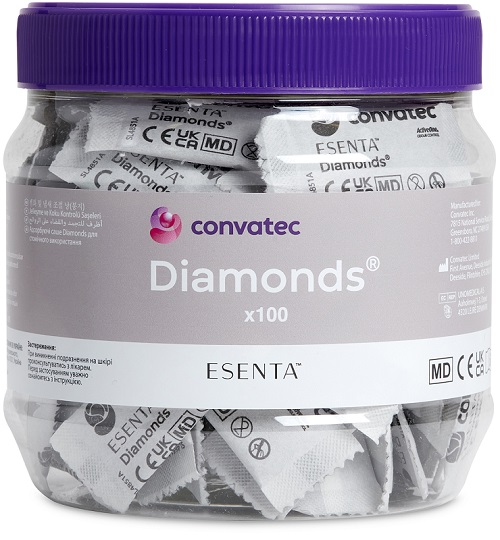 BUSTINE GELIFICANTI ANTIODORE PER STOMIA ESENTA DIAMONDS 100 PEZZI - pharmaluna