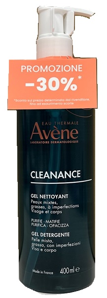 AVENE CLEANANCE GEL DETERGENTE 400 ML PREZZO SPECIALE - pharmaluna