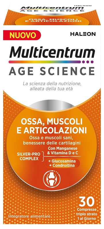 MULTICENTRUM AGE SCIENCE OSSA MUSCOLI ARTICOLAZIONI 30 COMPRESSE - pharmaluna