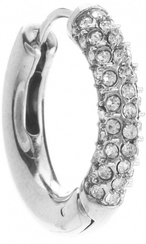 ORECCHINO CERCHIO STRASS ACCIAIO - pharmaluna