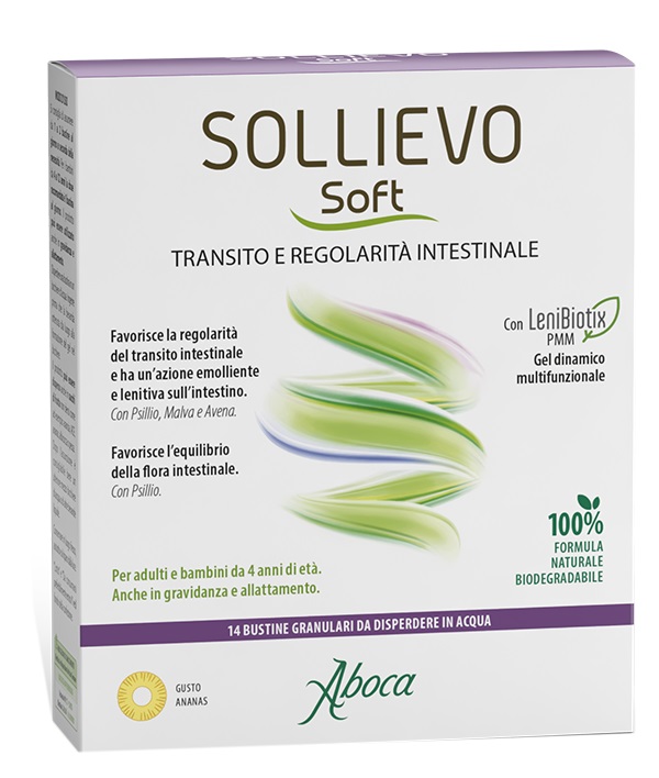 SOLLIEVO SOFT 14 BUSTINE GRANULARI DA 3,8 G SENZA GLUTINE SENZA LATTOSIO SENZA ZUCCHERI AGGIUNTI - pharmaluna