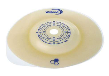 PLACCA PER COLOSTOMIA CONVESSA RITAGLIABILE AURUM2 DIAMETRO 13-48 MM FLANGIA 70 MM 5 PEZZI - pharmaluna