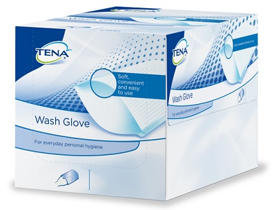 GUANTO PER IGIENE TENA WASH 50 PEZZI - pharmaluna