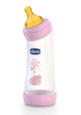 CHICCO BIBERON WELL BEING ANGOLATO IN POLIPROPILENE GIRL DA 250 ML NORMAL LATTICE - pharmaluna