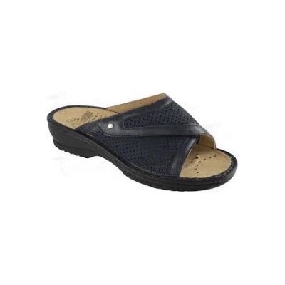 ERGENIA ELASTICATED TEXTILE + SYNTHETIC LEATHER WOMENS NAVY BLUE 39 - pharmaluna