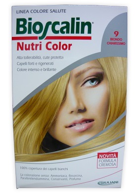 BIOSCALIN NUTRI COLOR 9 BIONDO CHIARISSIMO SINCROB 124 ML - pharmaluna