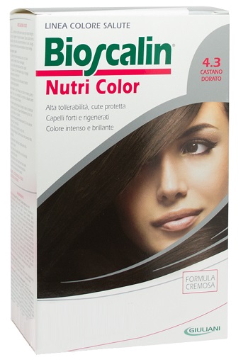 BIOSCALIN NUTRI COLOR 4,3 CASTANO DORATO SINCROB 124 ML - pharmaluna