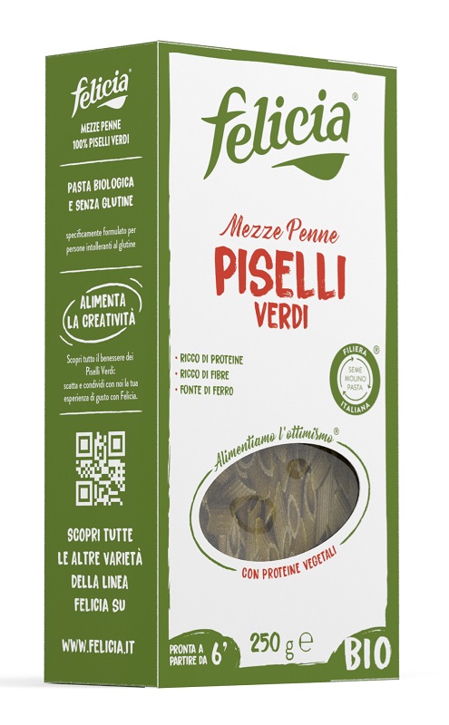 FELICIA BIO MEZZE PENNE PISELLI VERDI 250 G - pharmaluna