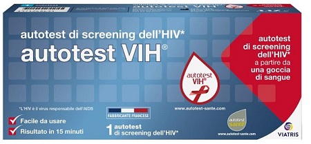 AUTOTEST VIH SCREENING DELL'HIV CONTIENE 1 AUTOTEST + SOLUZIONE + BISTURI + CEROTTO + GARZA + SALVIETTA DISINFETTANTE - pharmaluna