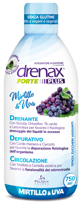 DRENAX FORTE PLUS MIRTILLO 750 ML - pharmaluna