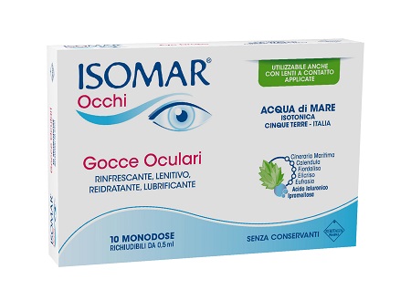 ISOMAR OCCHI GOCCE OCULARI ALL'ACIDO IALURONICO 0,20% 10 FLACONCINI - pharmaluna