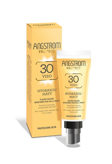ANGSTROM PROTECT HYDRAXOL MATT FLUIDO SOLARE PROTEZIONE 30 PELLI MISTE 40 ML - pharmaluna