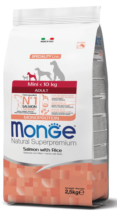 MONGE MINI ADULT SALMONE & RISO 7500 G - pharmaluna