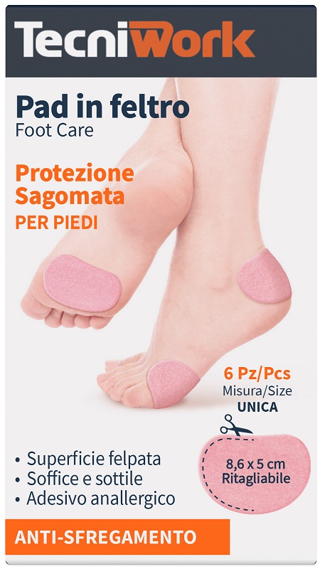 PAD IN FELTRO SAGOMATO 8,6X5CM 6 PEZZI - pharmaluna