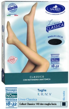 SAUBER CLASSICO COLLANT 140 DENARI MAGLIA LISCIA BLU NOTTE 3 - pharmaluna