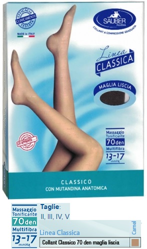 SAUBER CLASSICO COLLANT 70 DENARI MAGLIA LISCIA CAMEL 4 - pharmaluna