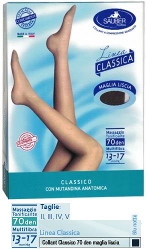SAUBER CLASSICO COLLANT 70 DENARI MAGLIA LISCIA BLU NOTTE 4 - pharmaluna