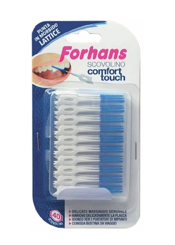 FORHANS SCOVOLINO COMFORT TOUCH PUNTA IN LATTICE 40 PEZZI - pharmaluna