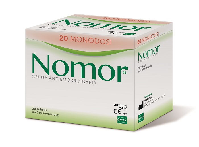 NOMOR CREMA ANTIEMORROIDARIA 20 TUBETTI MONODOSE DA 5 ML - pharmaluna