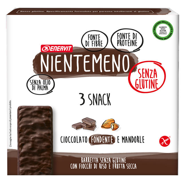 NIENTEMENO BAR FONDENTE MANDORLE 3 X 33 G - pharmaluna