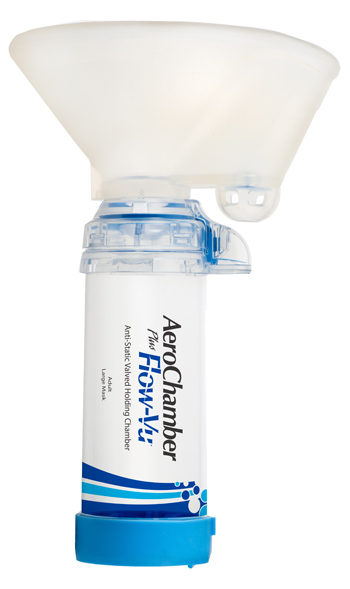 CAMERA DISTANZIATRICE ANTISTATICA AEROCHAMBER PLUS FLOWVU MASCHERA ADULTI LARGE BLU - pharmaluna