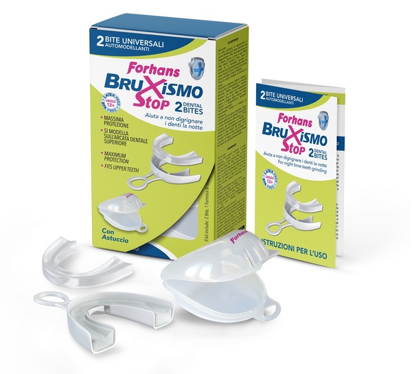 BITE UNIVERSALI AUTOMODELLANTI BRUXISMO STOP FORHANS 2 PEZZI - pharmaluna