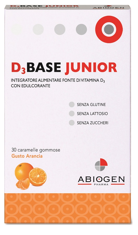 D3BASE JUNIOR 30 CARAMELLE GOMMOSE ARANCIA - pharmaluna