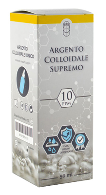 ARGENTO COLLOIDALE SUPREMO 10PPM CERTIFICATO CON CONTAGOCCE 50 ML - pharmaluna