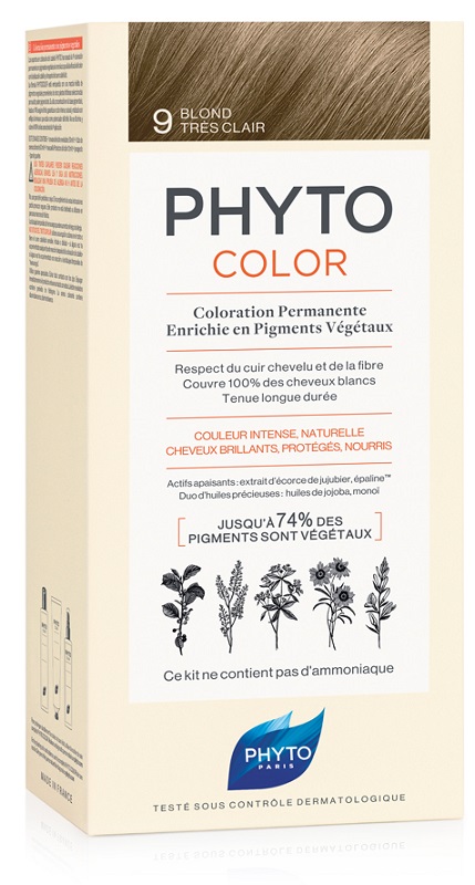 PHYTOCOLOR 9 BIONDO CHIARISS 1 LATTE + 1 CREMA + 1 MASCHERA + 1 PAIO DI GUANTI - pharmaluna