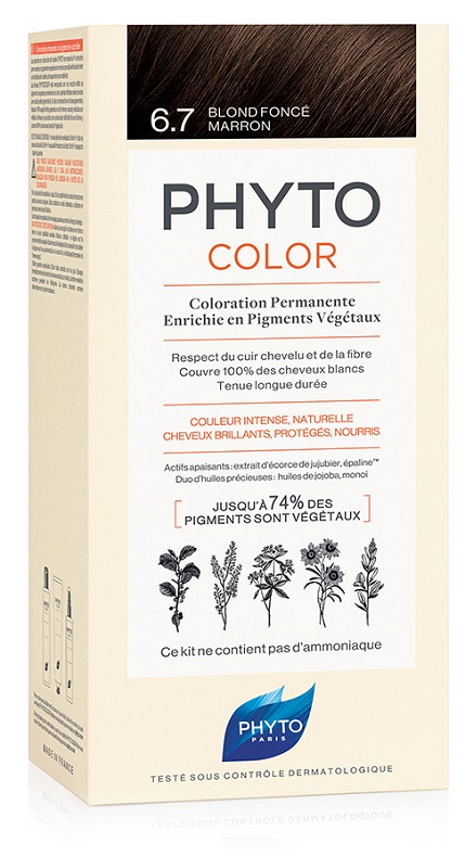 PHYTOCOLOR 6.7 BIONDO SCU TABA 1 LATTE + 1 CREMA + 1 MASCHERA + 1 PAIO DI GUANTI - pharmaluna