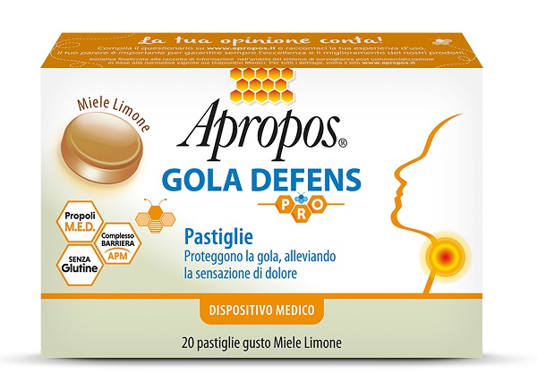 APROPOS GOLA DEFENS PRO 20 PASTIGLIE MIELE LIMONE - pharmaluna