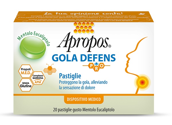 APROPOS GOLA DEFENS PRO 20 PASTIGLIE MENTOLO EUCALIPTO - pharmaluna