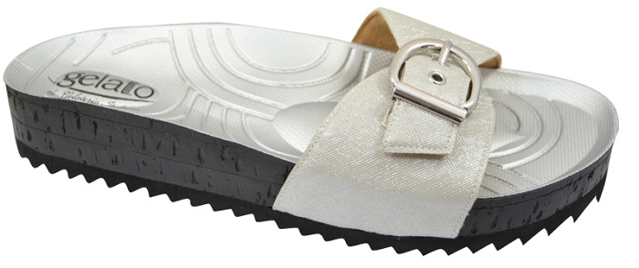GELATO CIABATTA WOODSTOCK METALLIC SILVER 41/42 - pharmaluna